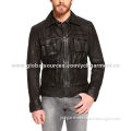 Genuine Black Lambskin Leather Jacket for Men